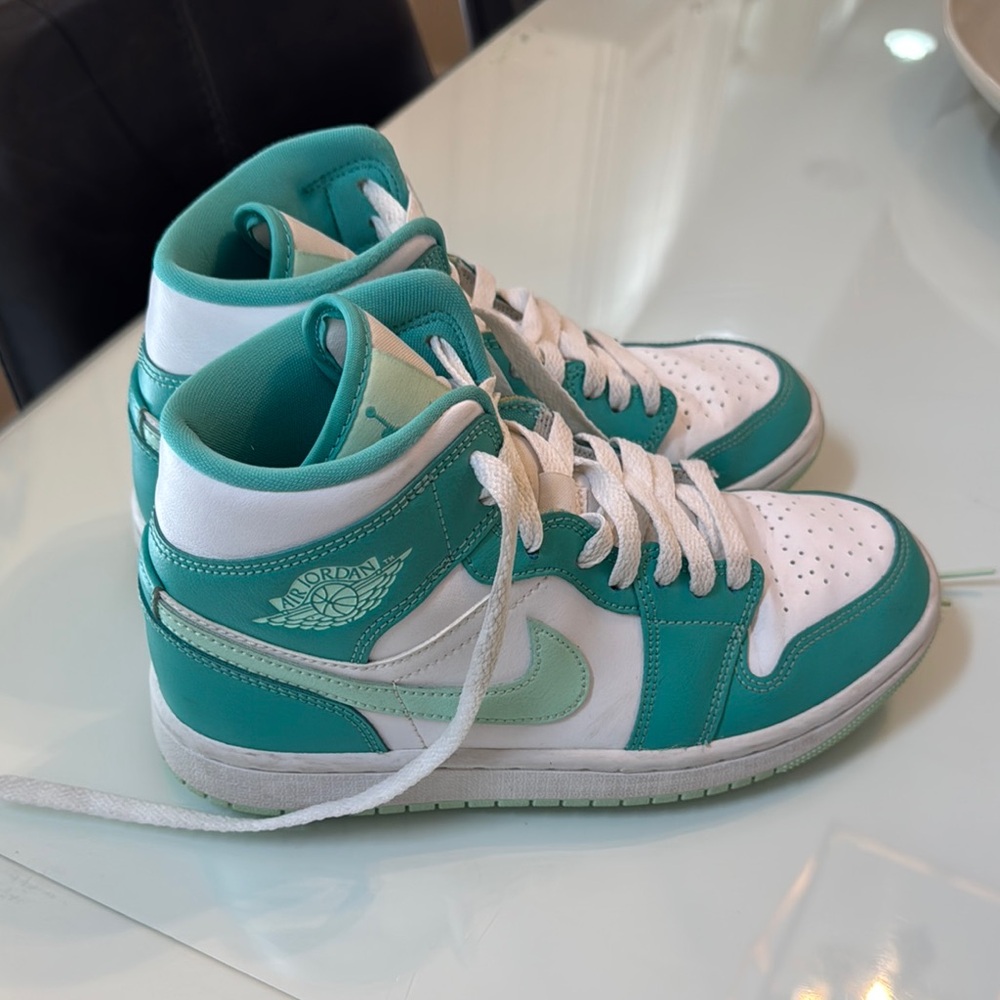 Nike Air Jordan Teal and White Sneakers